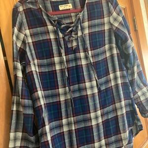Flannel Plaid Blouse